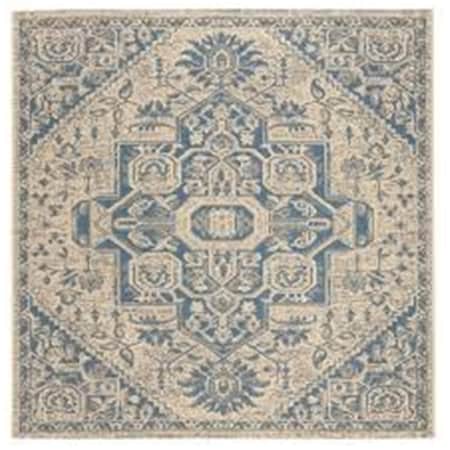 Safavieh 6 ft. 7 in. x 6 ft. 7 in. Beach House Southwestern Indoor & Outdoor Area Rugs Blue & Creme BHS138M-6SQ